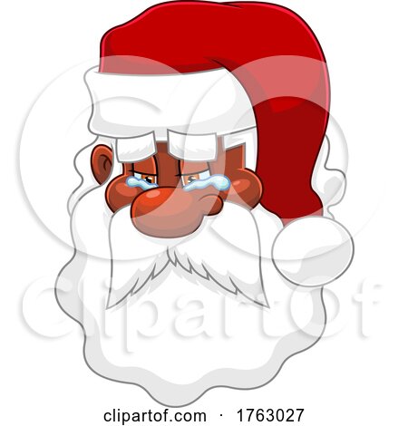 Sad Crying Santa Face by Hit Toon