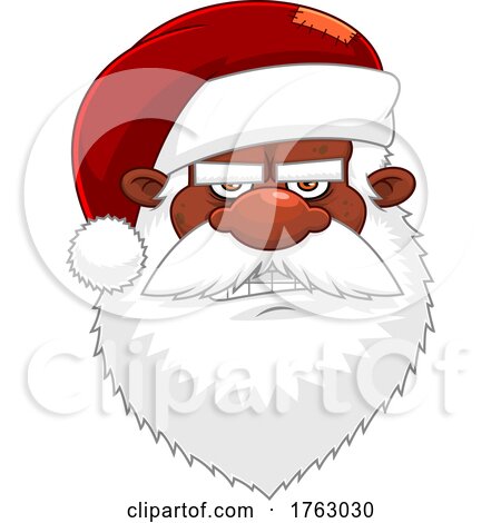 Angry Santa Face by Hit Toon