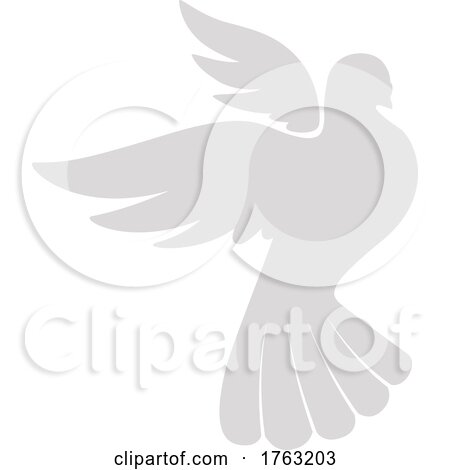 Flying Peace Dove Silhouette by Vector Tradition SM