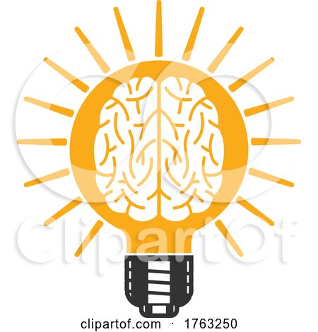 Human Brain Light Bulb by Vector Tradition SM