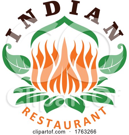 Indian Restaurant Lotus Flower Design by Vector Tradition SM