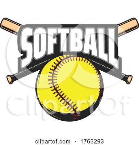 Softball with Bats and Text by Vector Tradition SM