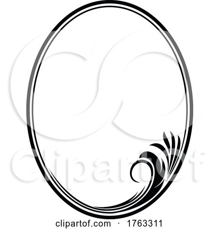 Oval Floral Frame by Vector Tradition SM