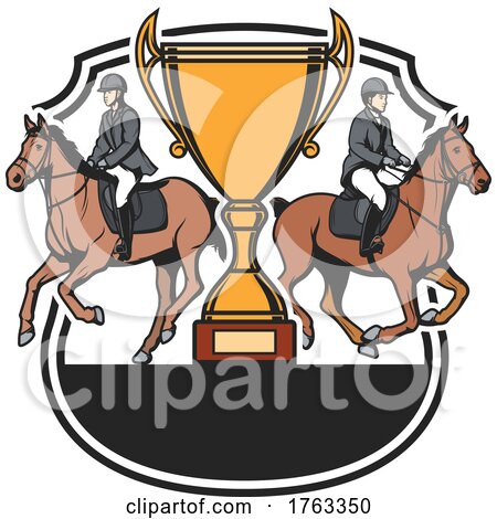 Equestrians Horses and Trophy by Vector Tradition SM