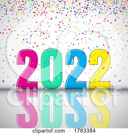 Colourful Happy New Year Background with Confetti by KJ Pargeter