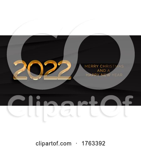 Modern Black and Gold Happy New Year Banner Design by KJ Pargeter