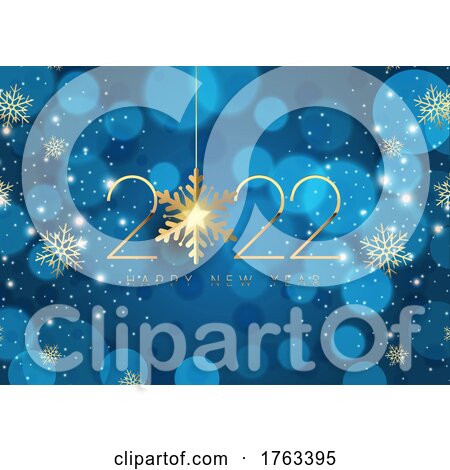 Snowflakes and Stars Happy New Year Background by KJ Pargeter