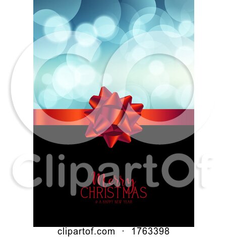 Christmas Background with Glossy Bow by KJ Pargeter