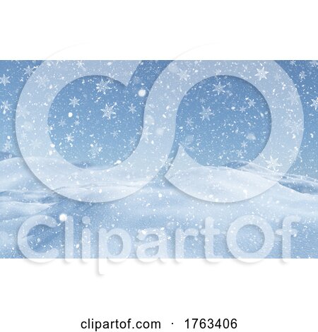 3D Christmas Background with Falling Snow by KJ Pargeter