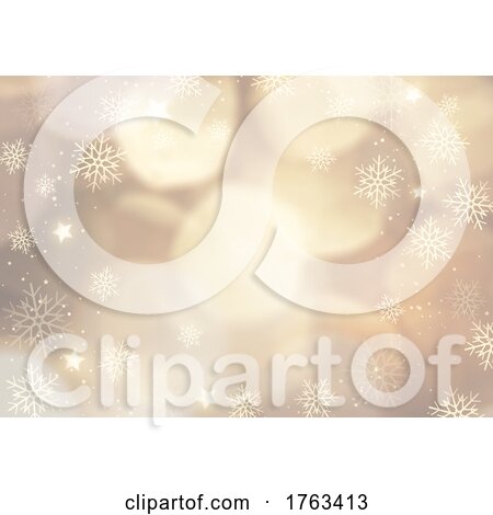 Christmas Background with Snowflakes and Stars Border by KJ Pargeter
