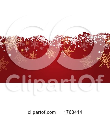 Christmas Banner with Snowflakes and Stars by KJ Pargeter