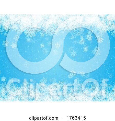 Christmas Blue Background with a Snowflake Design by KJ Pargeter