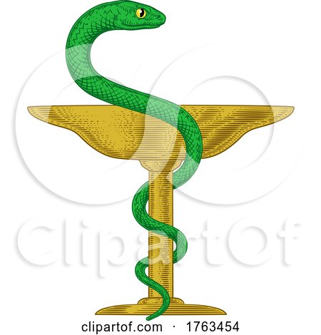 Bowl of Hygieia Snake Medical Pharmacy Sign by AtStockIllustration
