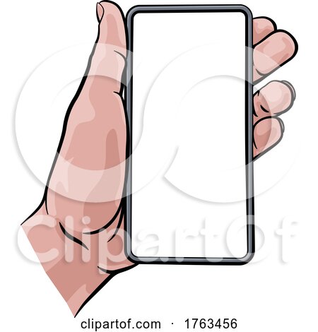 Phone Hand Comic Book Pop Art Cartoon Illustration by AtStockIllustration