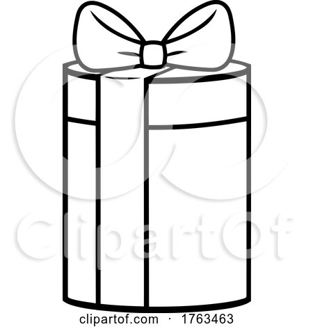 White round gift box with blue ribbon and bow Vector Image
