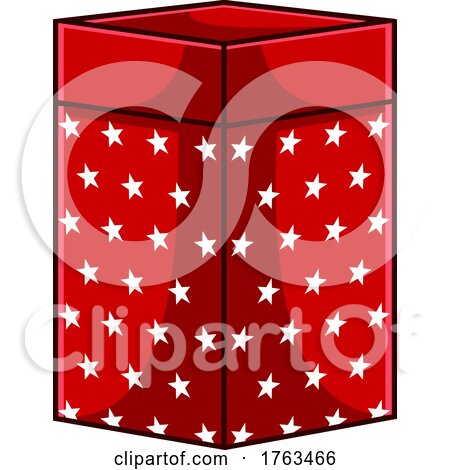 Cartoon Red Gift Box with White Stars by Hit Toon