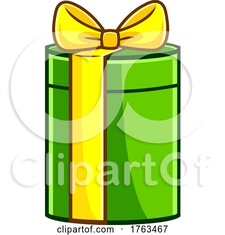 Cartoon Round Gift Box in Green and Yellow by Hit Toon