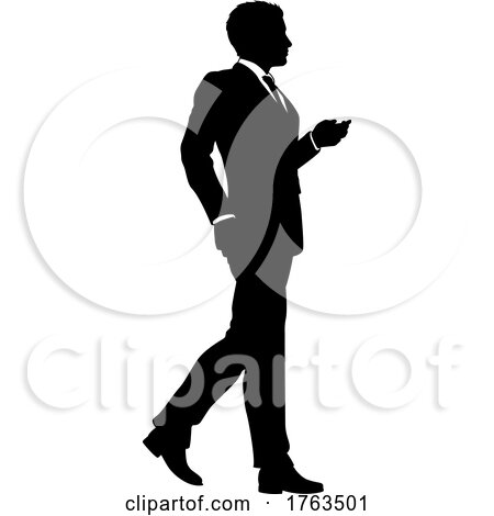 Business Man in Suit Silhouette Person by AtStockIllustration