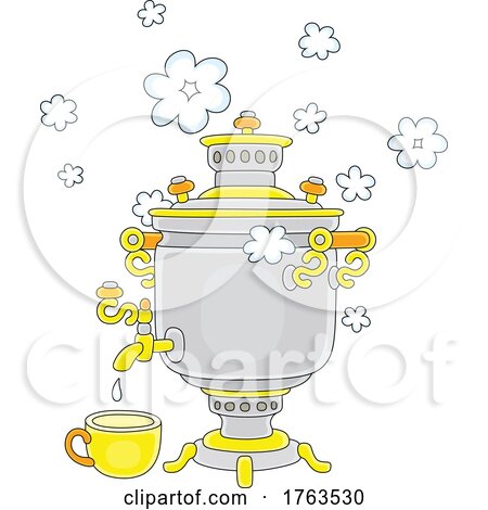 Tea Party Steaming Samovar by Alex Bannykh