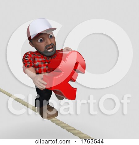 3D Cartoon Lumberjack Character On a Shaded Background by KJ Pargeter