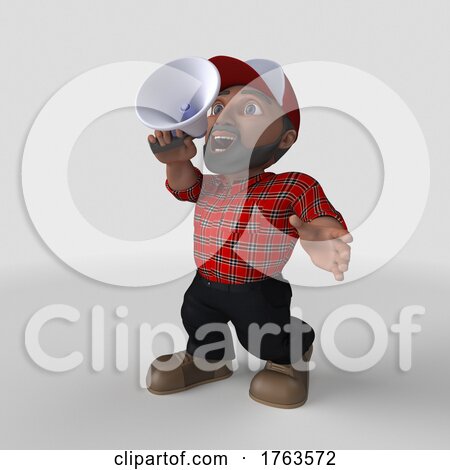 3D Cartoon Lumberjack Character On a Shaded Background by KJ Pargeter