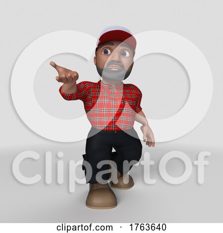 3D Cartoon Lumberjack Character On a Shaded Background by KJ Pargeter
