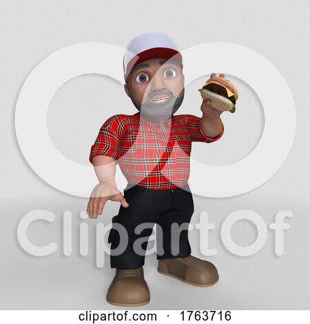 3D Cartoon Lumberjack Character On a Shaded Background by KJ Pargeter