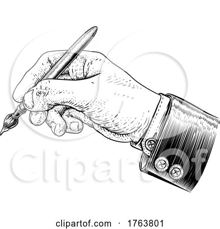 Hand in Business Suit Holding Artists Paintbrush by AtStockIllustration