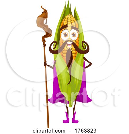 Corn Wizard Mascot by Vector Tradition SM