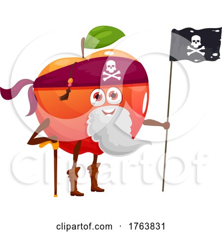 Pirate Apple Mascot by Vector Tradition SM