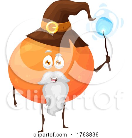 Orange Wizard Mascot by Vector Tradition SM
