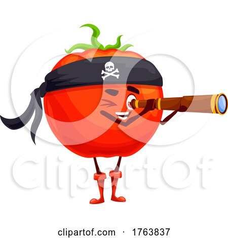 Pirate Apple Mascot by Vector Tradition SM