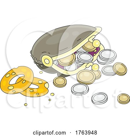 Cartoon Coin Purse and Biscuits by Alex Bannykh