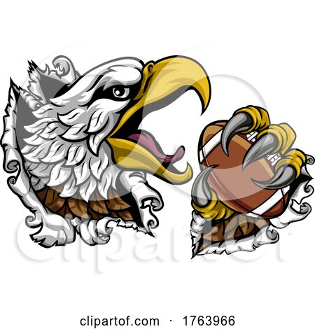 Bald Eagle Hawk Ripping American Football Mascot by AtStockIllustration