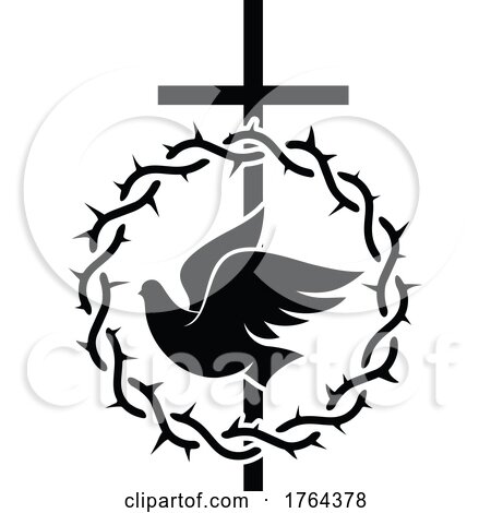 Dove Cross and Crown of Thorns by Vector Tradition SM