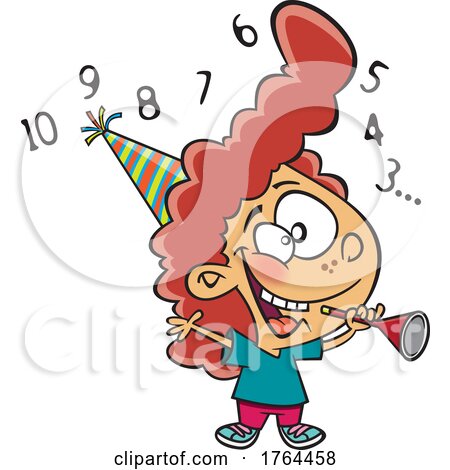 Cartoon Girl Counting down to the New Year by toonaday