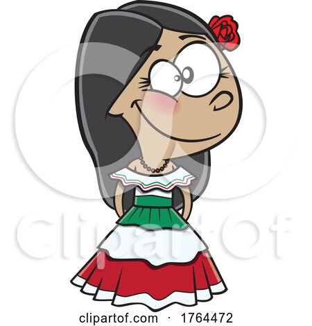 Cartoon Mexican Girl by toonaday