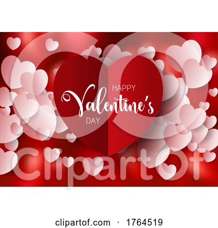 Happy Valentines Day Background with Hearts Design by KJ Pargeter
