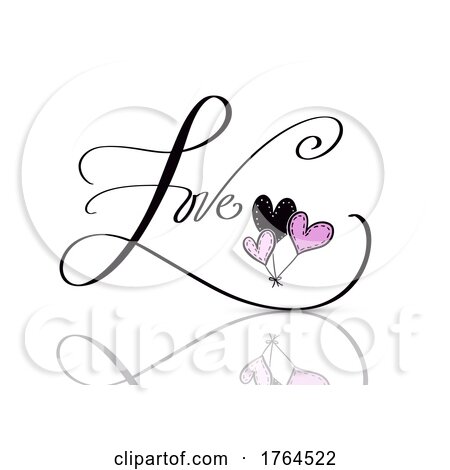 Valentines Day Background with Hand Drawn Lettering by KJ Pargeter
