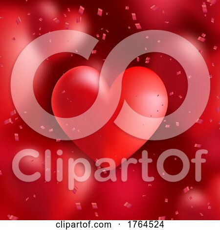 Decorative Valentines Day Background with Red Heart by KJ Pargeter