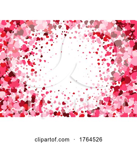 Valentines Day Background with Hearts Border by KJ Pargeter