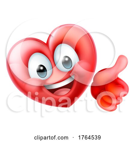 Heart Emoticon Happy Cartoon Mascot Character by AtStockIllustration