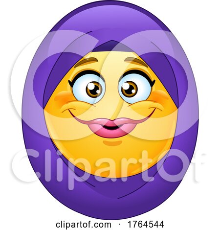 Cartoon Female Muslim Emoji Smiley by yayayoyo
