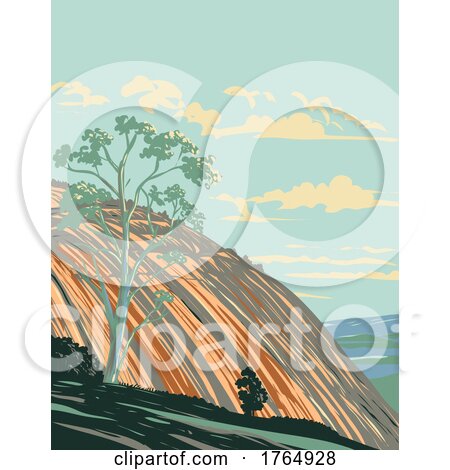 Bald Rock National Park North of Tenterfield on the Queensland Border in New South Wales Australia WPA Poster Art by patrimonio