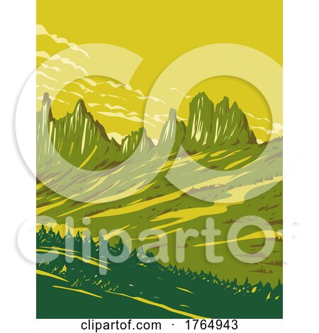 Buffalo Bill State Park with Shoshone Canyon Located in Park County Wyoming WPA Poster Art by patrimonio