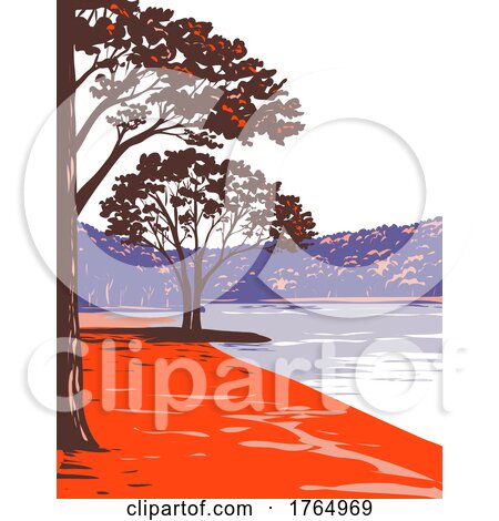 Mousetail Landing State Park on the Eastern Bank of Tennessee River Perry County Linden Tennessee USA WPA Poster Art by patrimonio