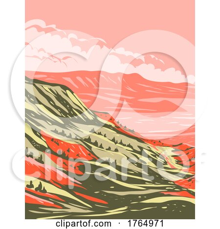 Seminoe State Park at the Base of Seminoe Mountains in Sinclair Carbon County Wyoming WPA Poster Art by patrimonio