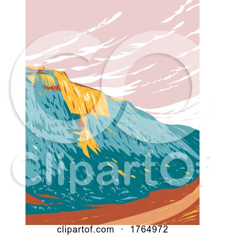 Sinks Canyon State Park in the Wind River Mountains Lander Wyoming WPA Poster Art by patrimonio