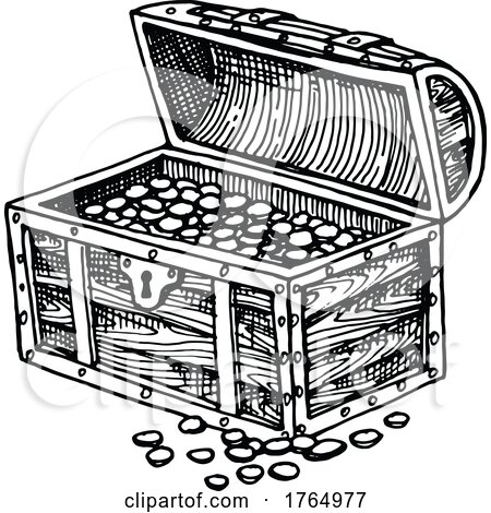 Sketched Treasure Chest by Vector Tradition SM