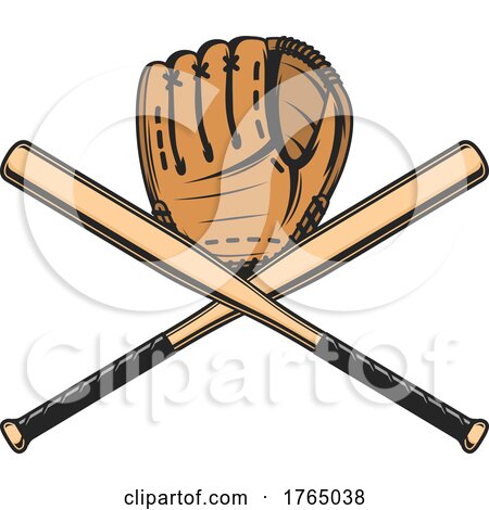 Baseball Glove and Crossed Bats by Vector Tradition SM